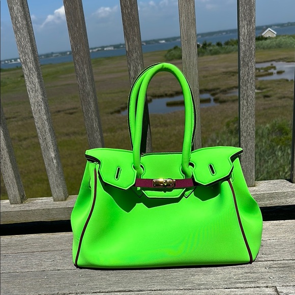 Source Unknown Green Satchel with Structured Design - Picture 2 of 4